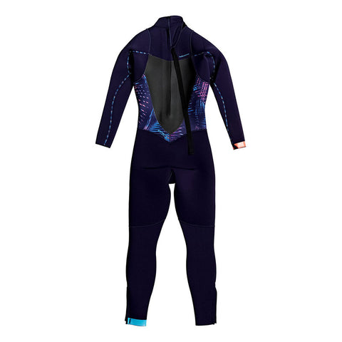 Roxy Girls Syncro 4/3 Wetsuit - Blue Ribbon / Coral Flame