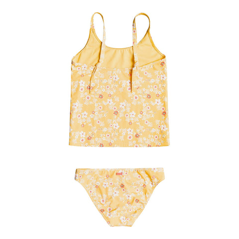 Roxy Girls 8-16 Colorful Party Recycled Tankini Set - Banana Cream Flower Bucket