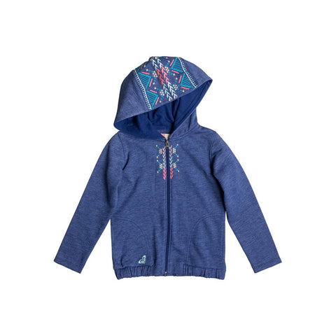 Roxy Girls Glacia Tea Zip Hoodie - Blue Depths Heather