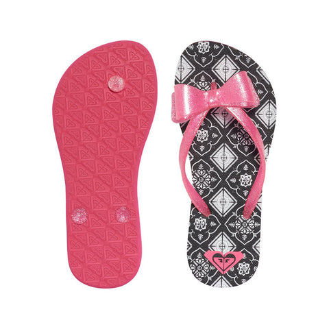 Roxy Girls Lulu Flip Flop - Black Graphic