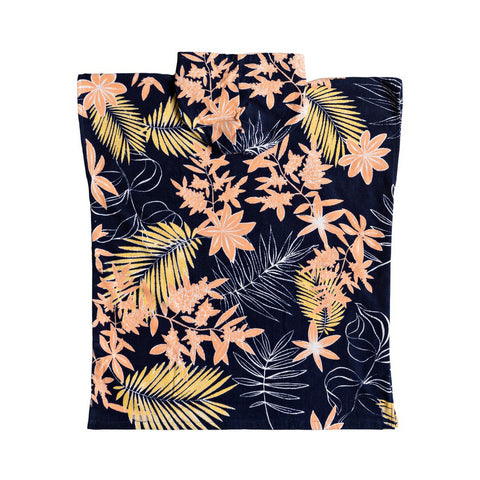 Roxy Girls Pass This On Again Surf Poncho - Med Blue Full Floral