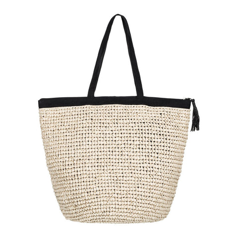 Roxy Got Rhythm Straw Beach Bag - Anthracite
