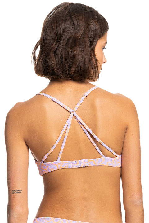 Roxy Hawaiian Heat Triangle Bikini Top - Mock Orange Hawaiianheat - Back