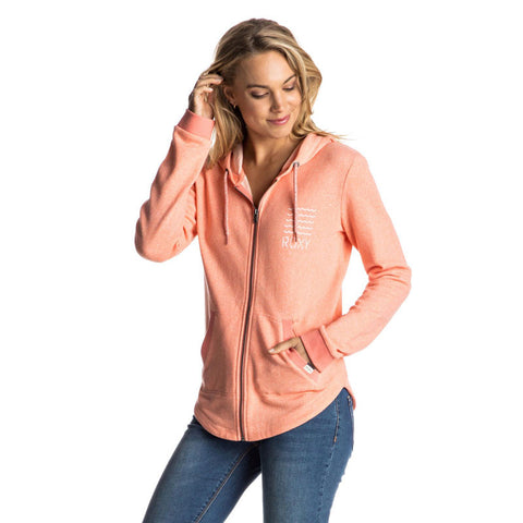 Roxy Hawser C Zip Hoodie - Fusion Coral Heather