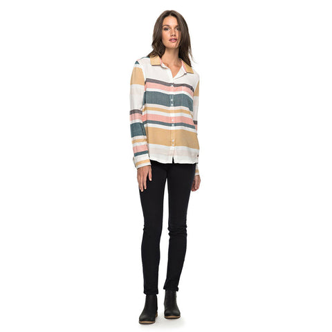 Roxy Heavy Feeling L/S Shirt - Marshmallow Blanket Stripe