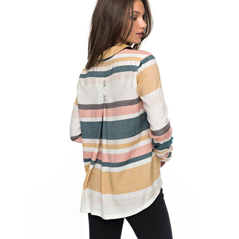 Roxy Heavy Feeling L/S Shirt - Marshmallow Blanket Stripe