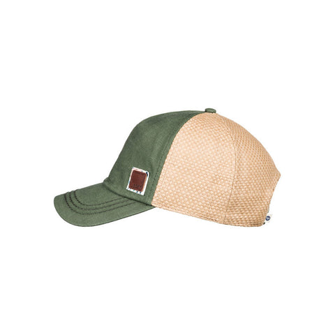 Roxy Incognito Straw Baseball Hat - Oil Green