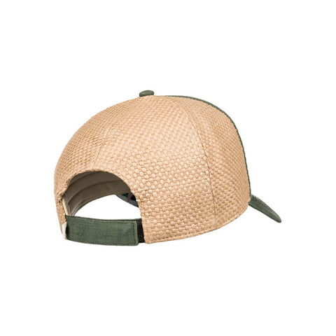 Roxy Incognito Straw Baseball Hat - Oil Green