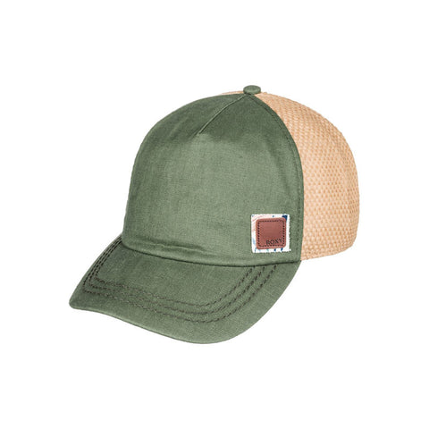 Roxy Incognito Straw Baseball Hat - Oil Green