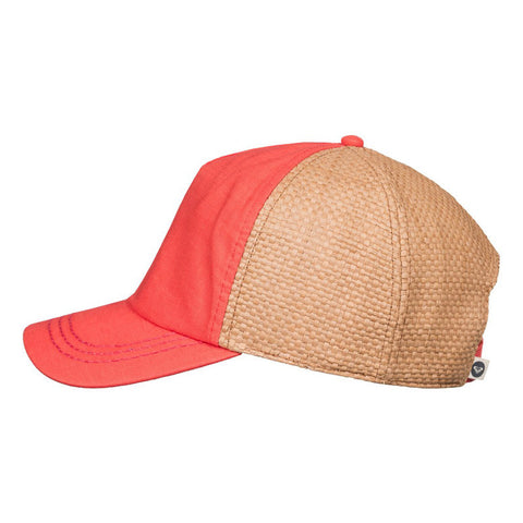 Roxy Incognito Straw Baseball Hat - Living Coral