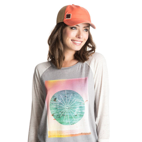 Roxy Incognito Straw Baseball Hat - Living Coral