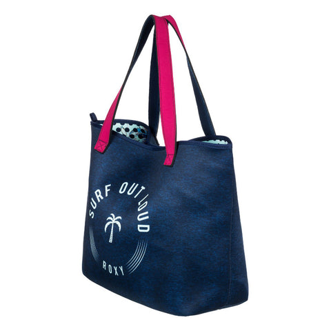 Roxy Inside The Rock Reversible Neoprene Beach Bag - Blue Light Rain Daze Small - Side