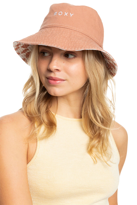 Roxy Jasmine Paradise Reversible Bucket Hat - Snow White Sol Power