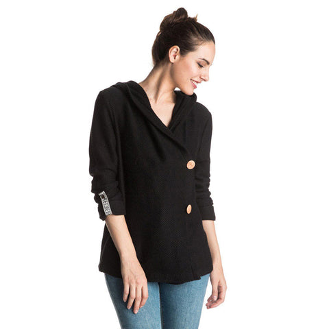Roxy Knot A Care Cardigan Sweatshirt - True Black