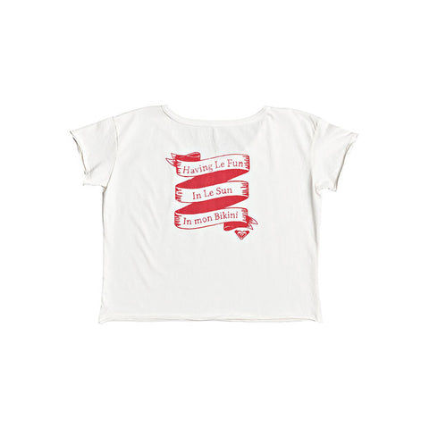 Roxy Le Fun In Le Sun Cropped Boyfriend Tee - Marshmallow