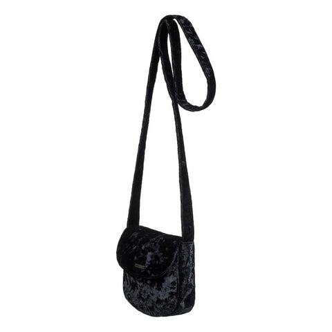 Roxy Like a Love Song Small Velvet Shoulder Bag - True Black