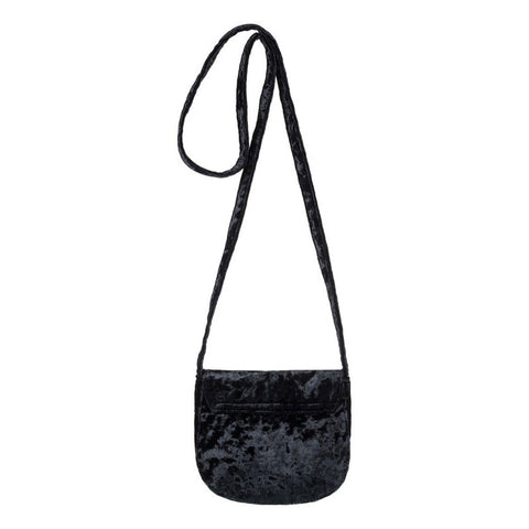 Roxy Like a Love Song Small Velvet Shoulder Bag - True Black