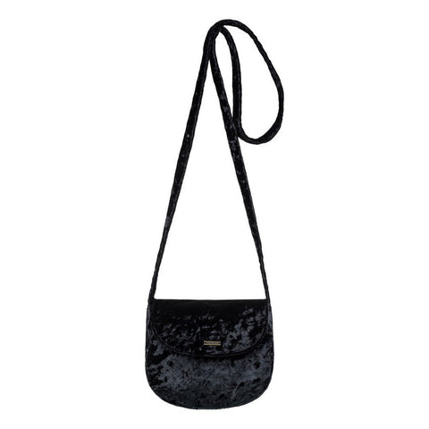 Roxy Like a Love Song Small Velvet Shoulder Bag - True Black