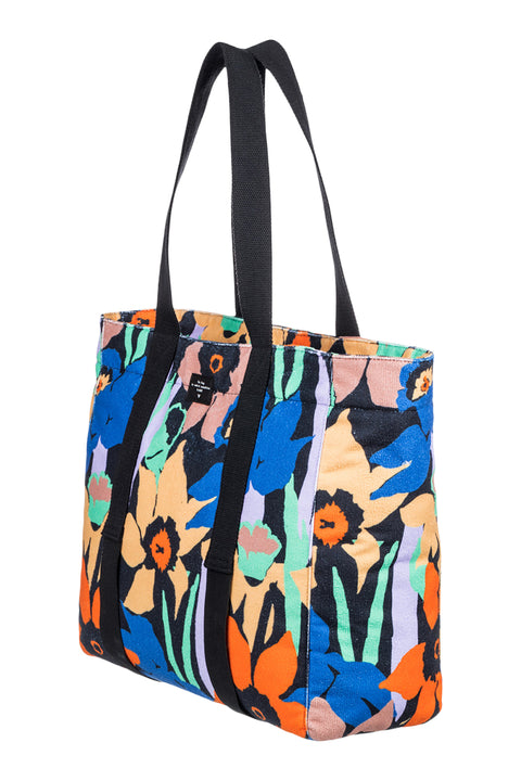Roxy Mango Passion Tote Bag - Anthracite Flower Jammin - Side