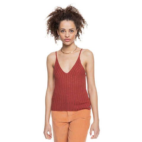 Roxy Moon Bird Knitted Tank Top - Marsala
