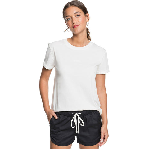 Roxy New Impossible Love Elastic Waist Shorts - Anthracite- Front