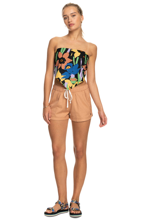 Roxy New Impossible Love Elasticized Shorts - Cork - Full Body Shot