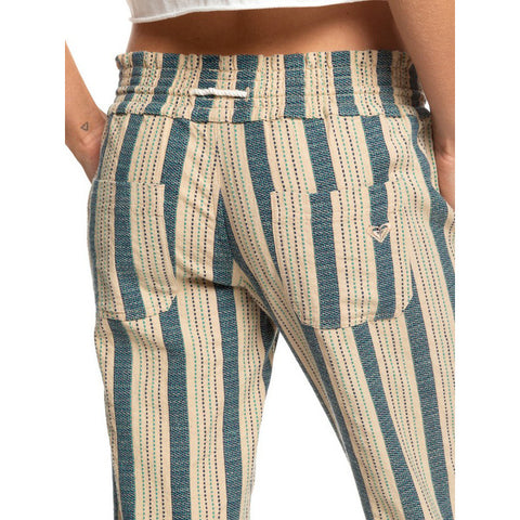 Roxy Oceanside Flared Beach Pant - Ivory Cream Carpenter Stripe