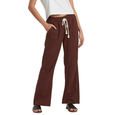 Roxy Oceanside Flared Beach Pants - Deep Mahogany