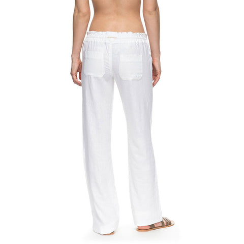 Roxy Oceanside Flared Linen Pants - Sea Salt