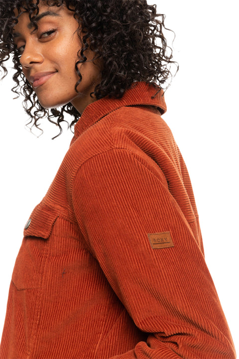 Roxy On The Block Corduroy Trucker Jacket - Baked Clay