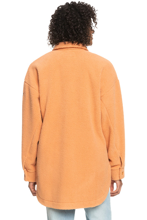 Roxy Over And Out Fleece Shirt Jacket - Toasted Nut