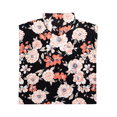 Roxy Pass This On Again Surf Poncho - Anthracite S New Flowers