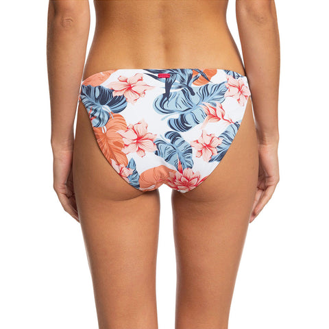 Roxy Printed Beach Classics Full Bikini Bottom - Bright White