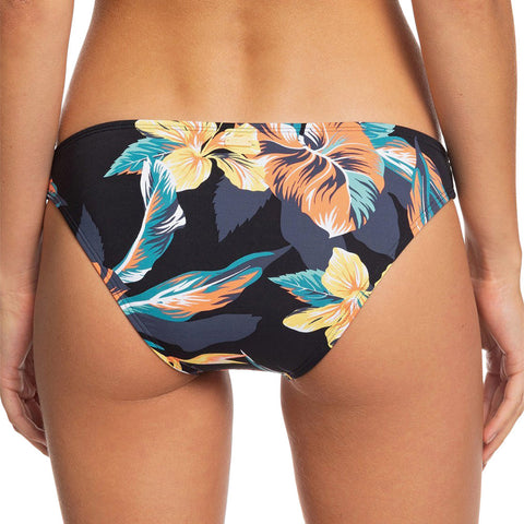Roxy Printed Beach Classics Regular Bikini Bottom - Anthracite Tropicoco