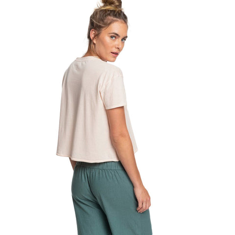 Roxy Recipe For Happiness B Cropped Tee - Peach Blush