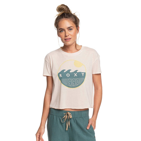 Roxy Recipe For Happiness B Cropped Tee - Peach Blush