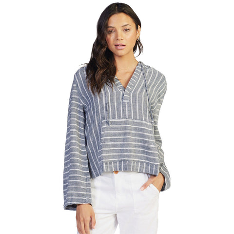 Roxy Run Around L/S Poncho - Mood Indigo Double Stripe