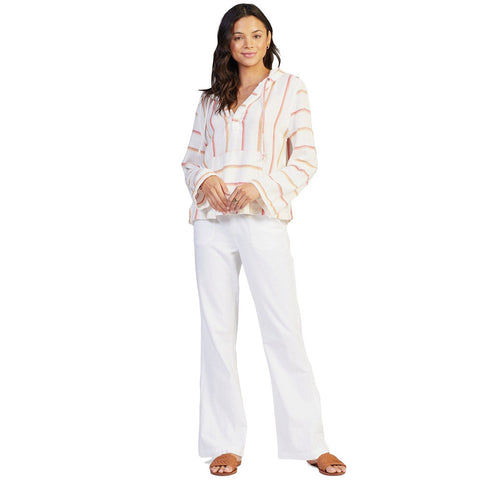 Roxy Run Around L/S Poncho - Snow White Sunrise Stripe