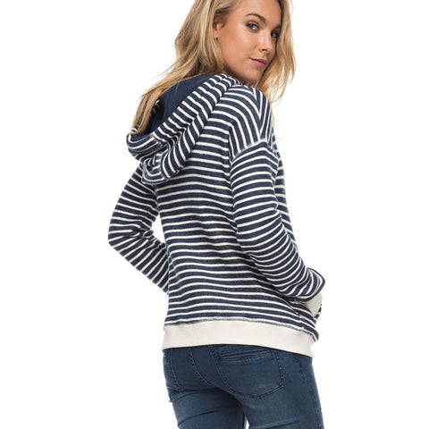 Roxy Shoal Stripe Hoodie - Dress Blues Friday Stripe