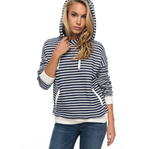 Roxy Shoal Stripe Hoodie - Dress Blues Friday Stripe