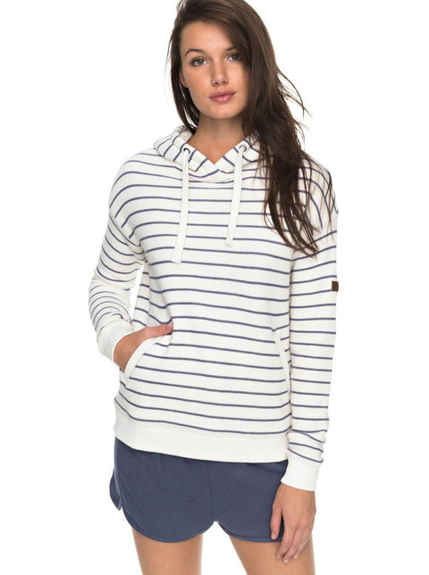 Roxy Shoal Stripe Pullover Hoodie - Marshmallow Shoal Stripe