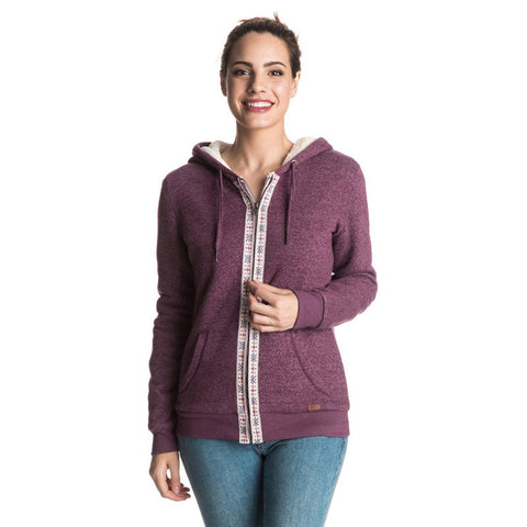 Roxy Signature Sherpa Zip Hoodie - Italian Plum