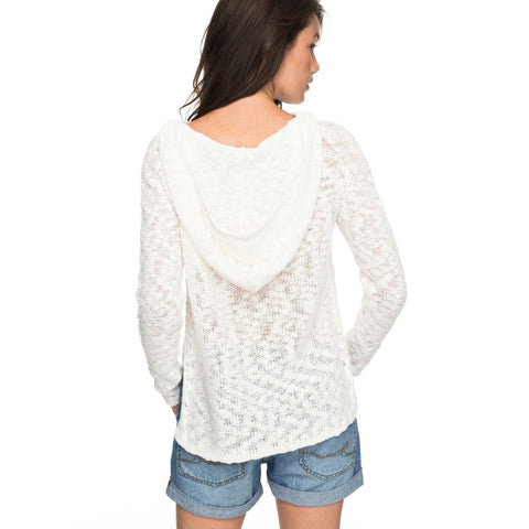 Roxy Slouchy Morning Hooded Sweater - Marshmallow