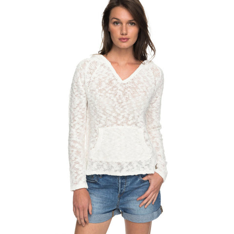 Roxy Slouchy Morning Hooded Sweater - Marshmallow