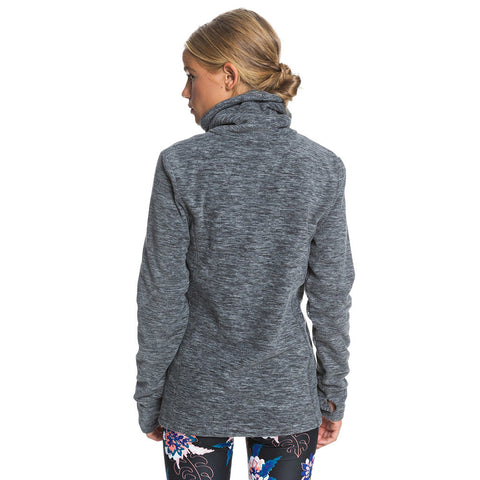 Roxy Snow Flakes Vibes High Collar Polar Fleece - Anthracite