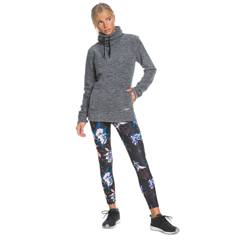 Roxy Snow Flakes Vibes High Collar Polar Fleece - Anthracite