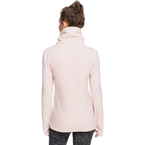 Roxy Snow Flakes Vibes High Collar Polar Fleece - Silver Pink