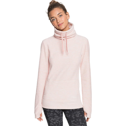 Roxy Snow Flakes Vibes High Collar Polar Fleece - Silver Pink