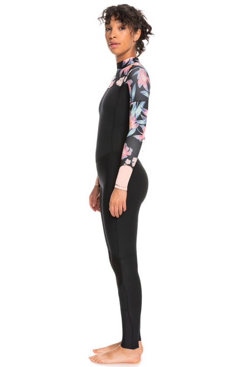 Roxy 4/3 Swell Series Back Zip Wetsuit - Anthracite Paradise Found