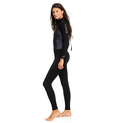 Roxy Womens Syncro 5/4/3 Back Zip Wetsuit - Black / Gunmetal